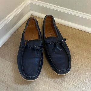 Santoni Italy Navy Blue Casual Loafer/ Boat Shoe